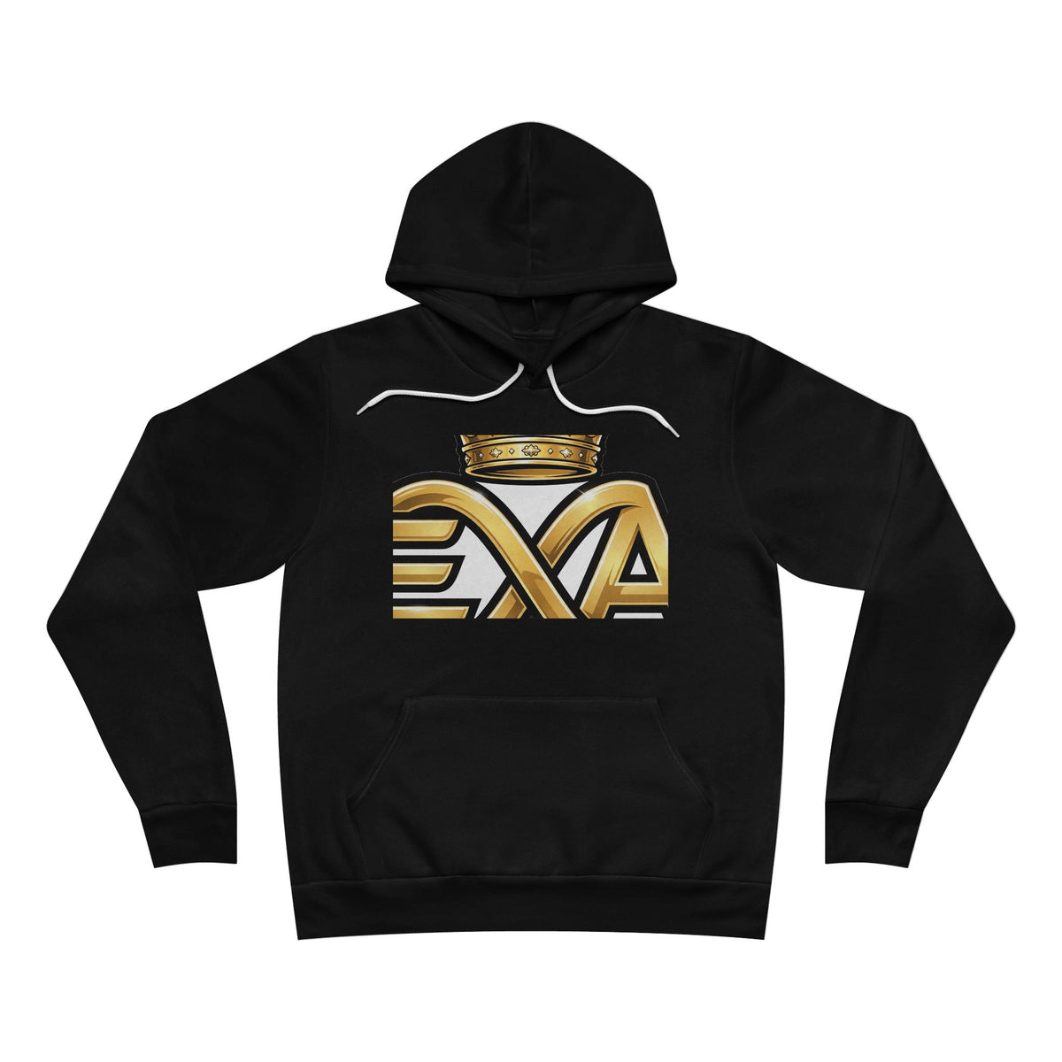 EverAfterWear HERO Crown EA Logo hoodie - product mockup with gold streetwear design - alternate view