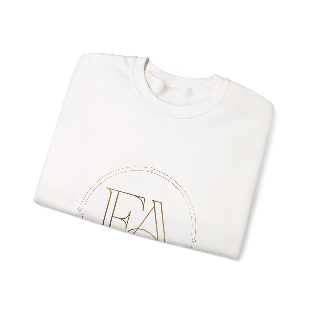 EverAfterWear EA Serif sweatshirt - product mockup with gold streetwear design - alternate view