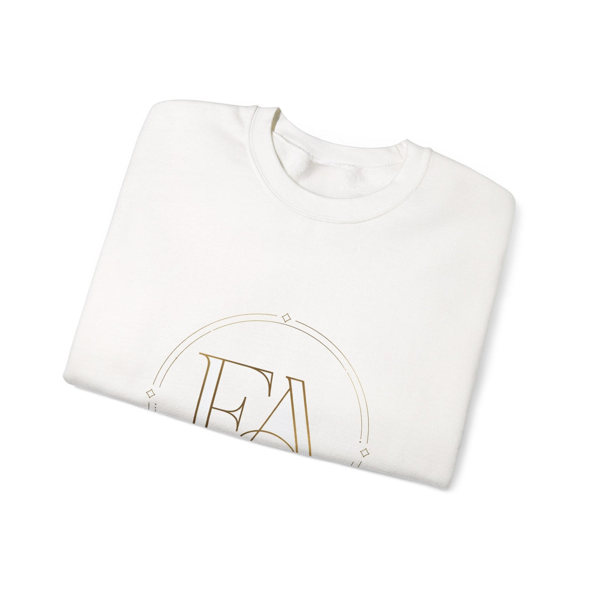 EverAfterWear EA Serif sweatshirt - product mockup with gold streetwear design - alternate view