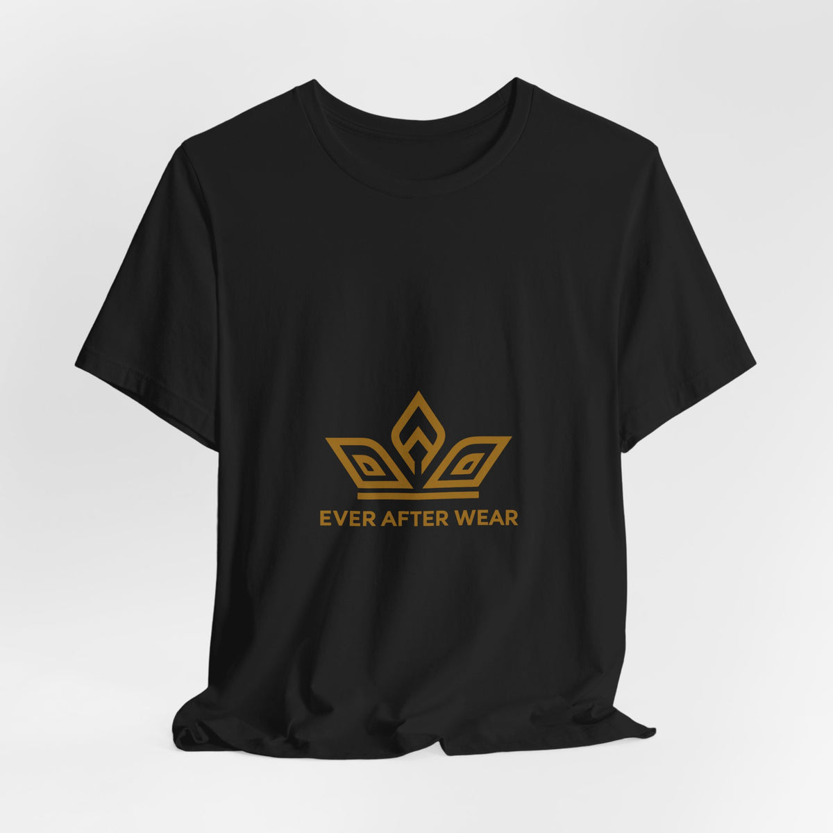EverAfterWear Gold Crown tee - product mockup with gold streetwear design - alternate view