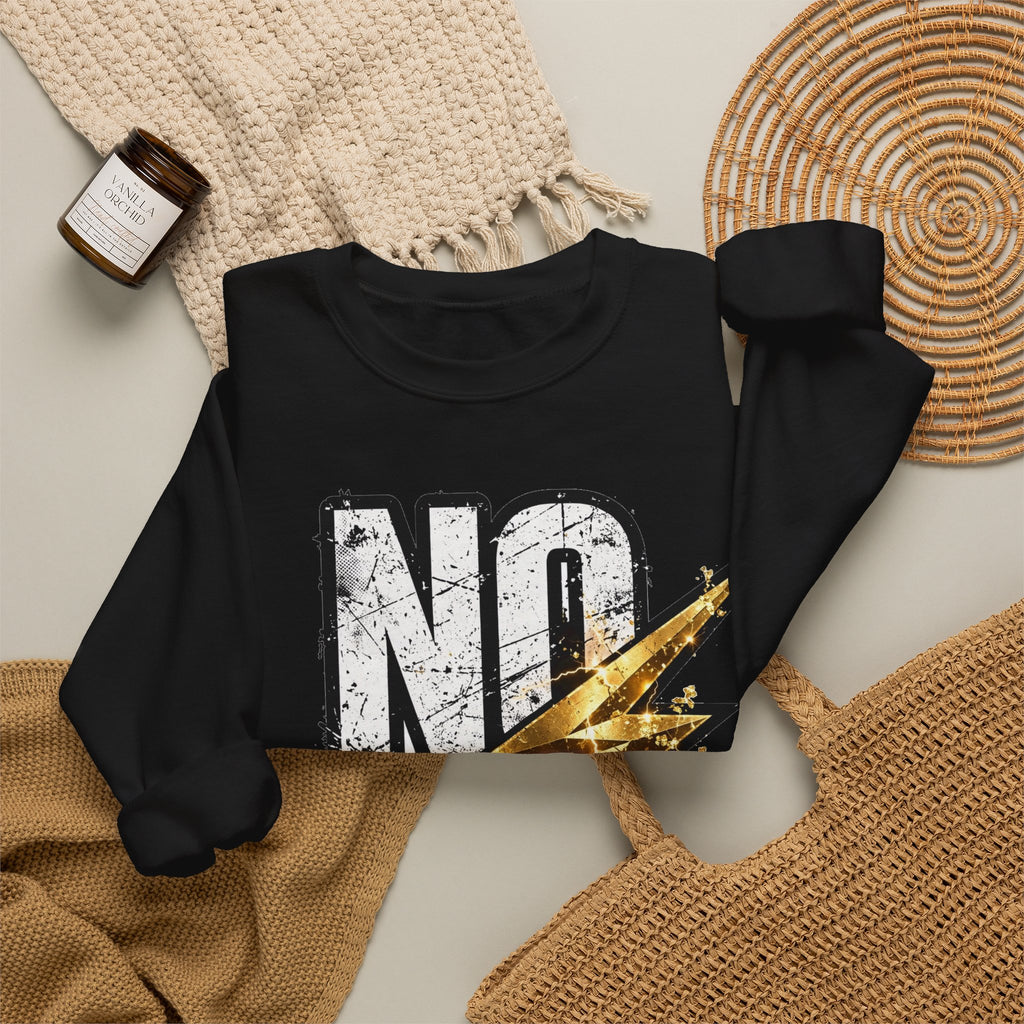 EverAfterWear No Shortcuts sweatshirt - product mockup with gold streetwear design - alternate view