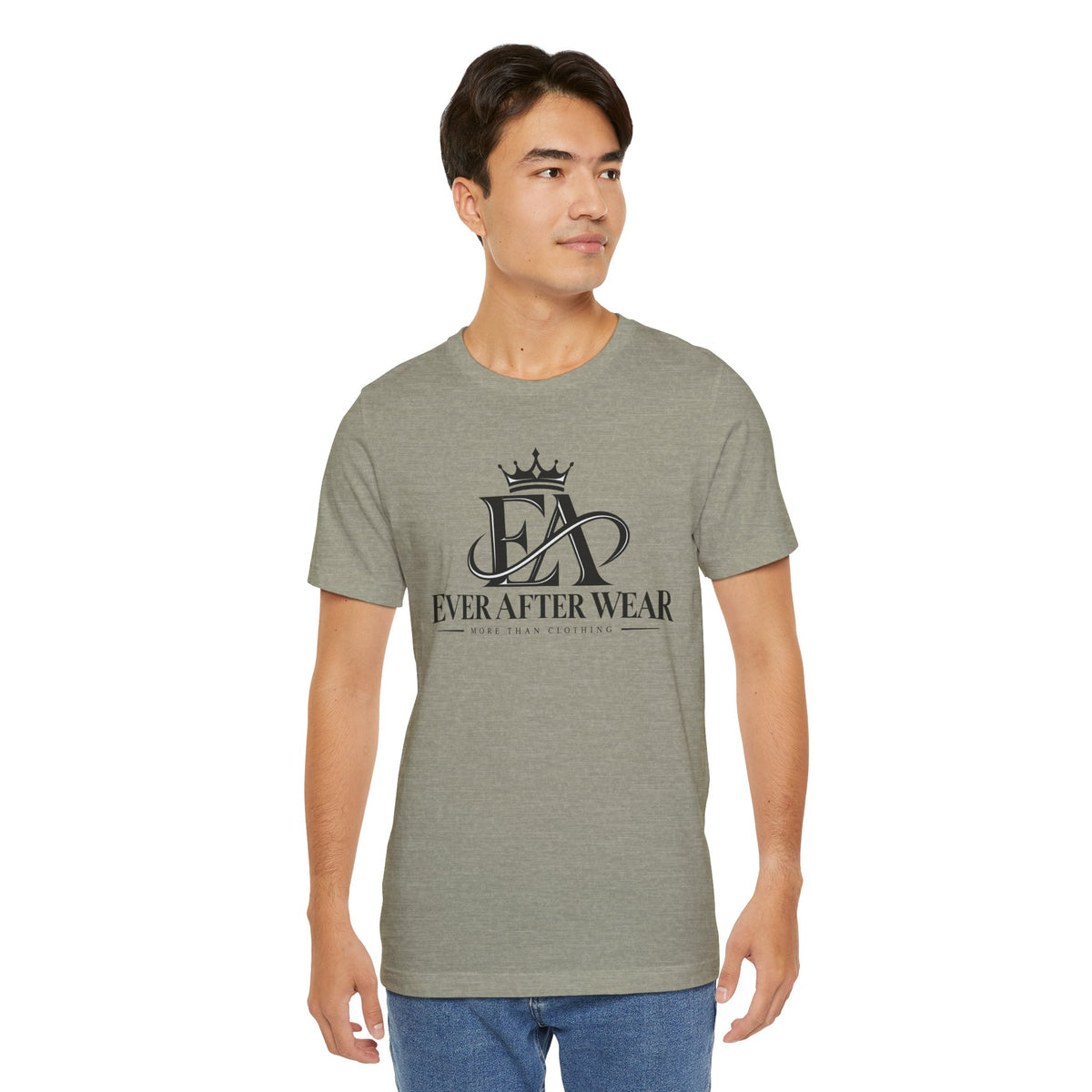 EverAfterWear Logo tee - product mockup with gold streetwear design - alternate view