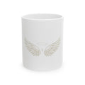 EverAfterWear Wing Outline Women's mug - ceramic coffee mug mockup with gold streetwear design