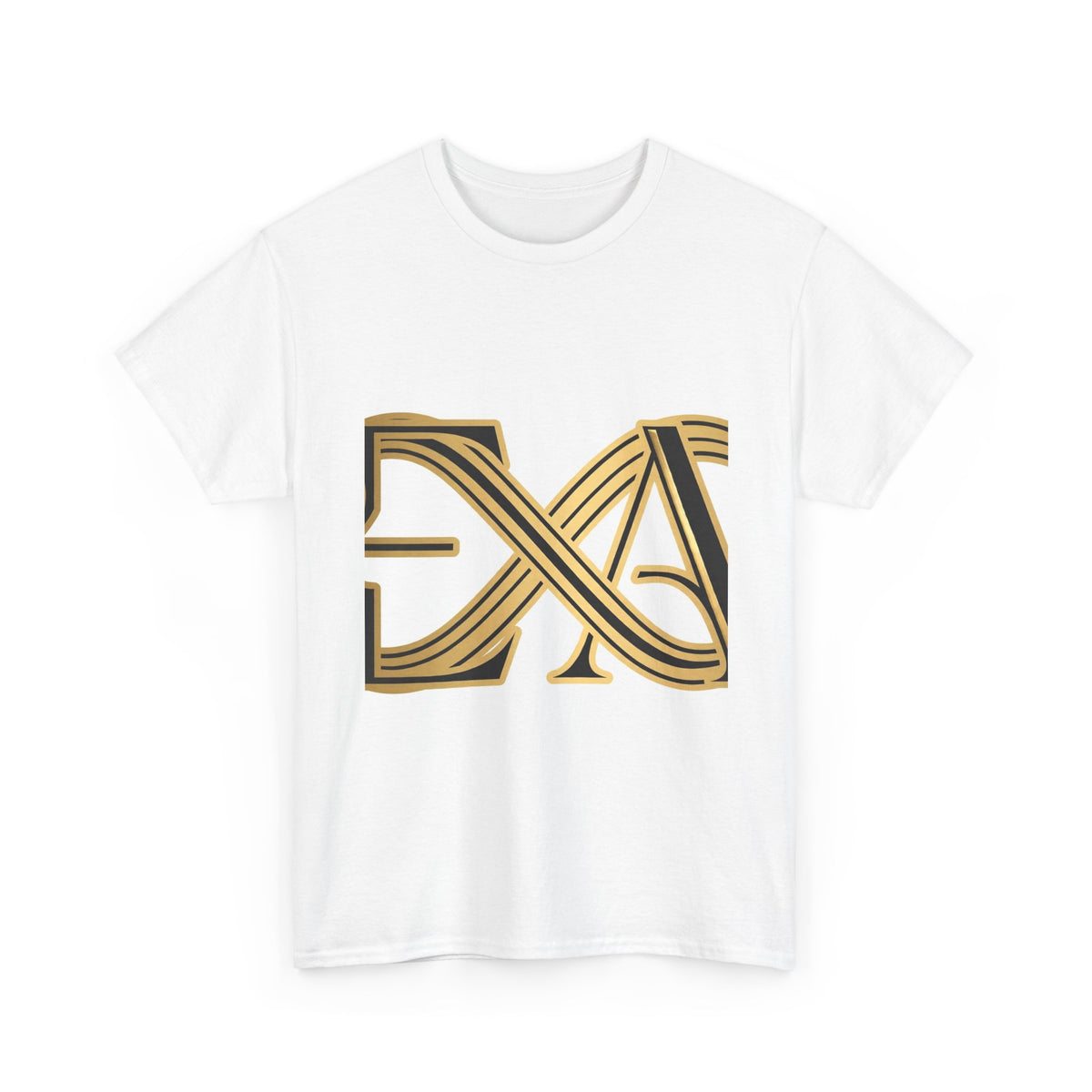 EverAfterWear Infinity EA Monogram tee - product mockup with gold streetwear design