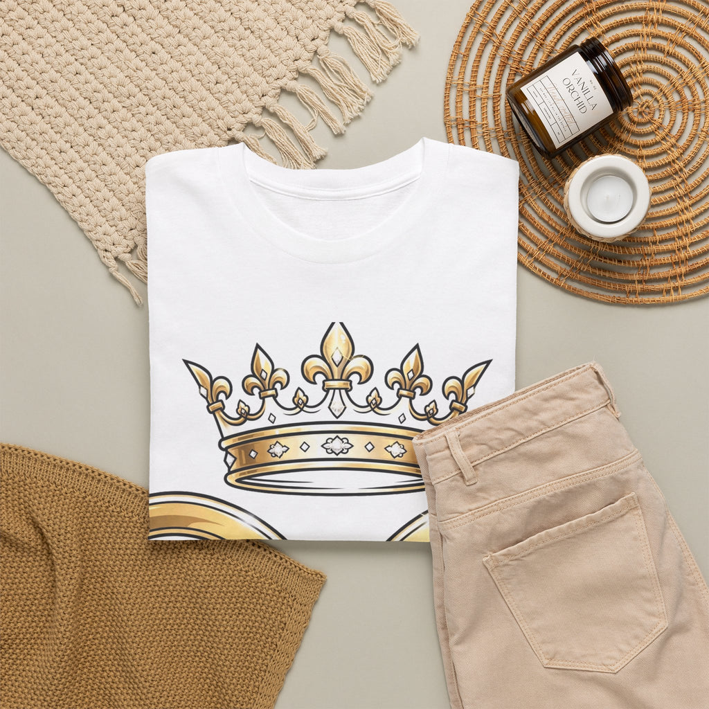 EverAfterWear HERO Crown Logo Refined Women's tee - product mockup with gold streetwear design - alternate view