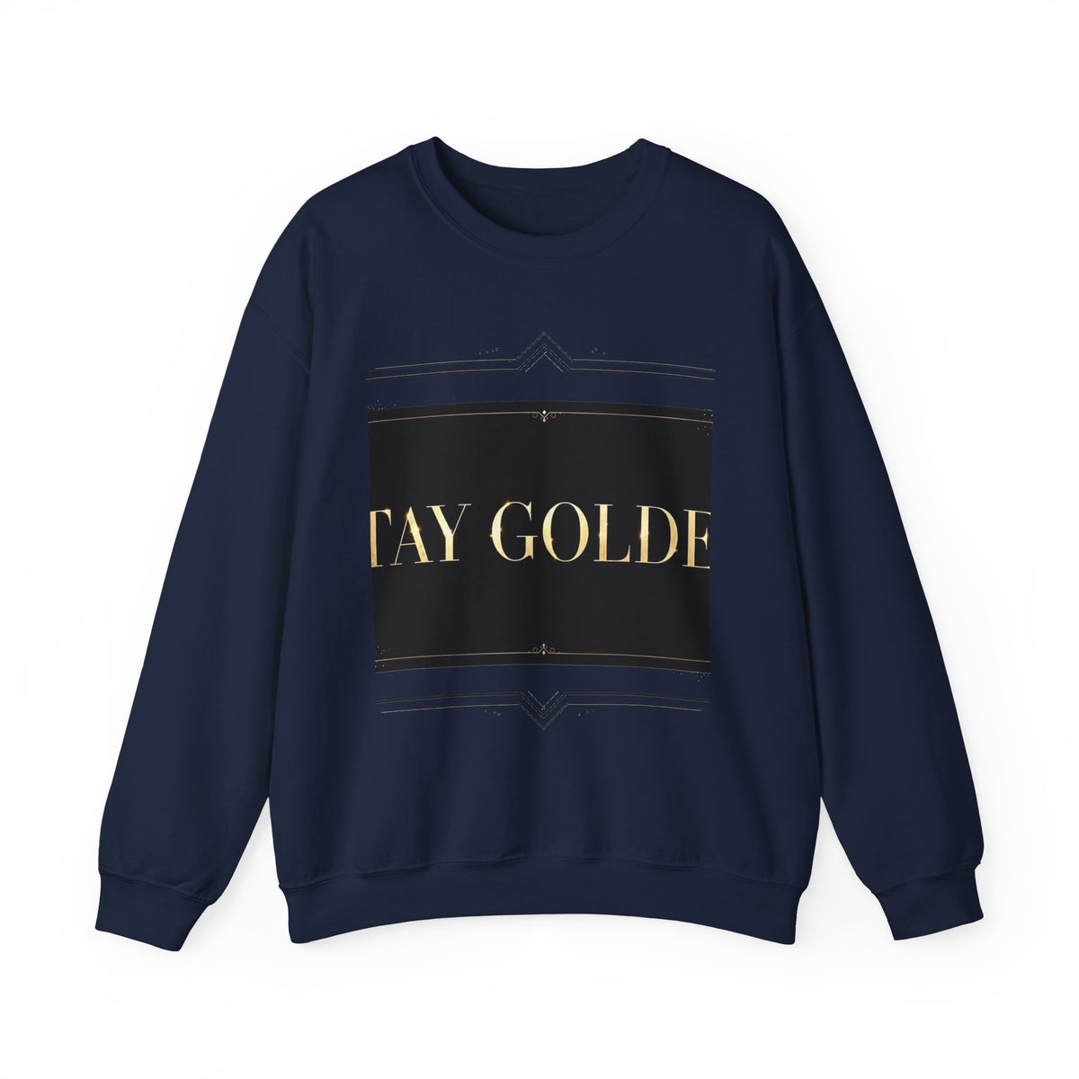 EverAfterWear Stay Golden Women's sweatshirt - product mockup with gold streetwear design - alternate view