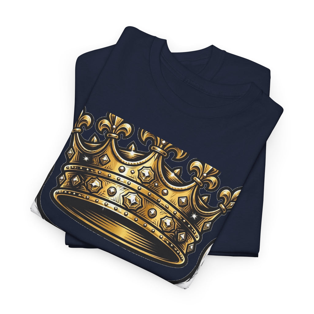 EverAfterWear Legacy Wings Crown Men's tee - product mockup with gold streetwear design - alternate view