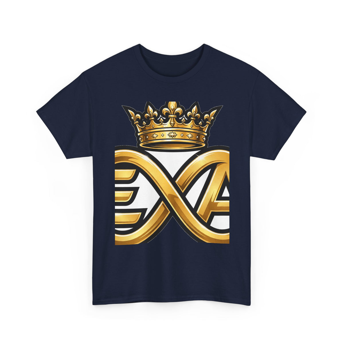 EverAfterWear HERO Crown EA Logo tee - product mockup with gold streetwear design - alternate view