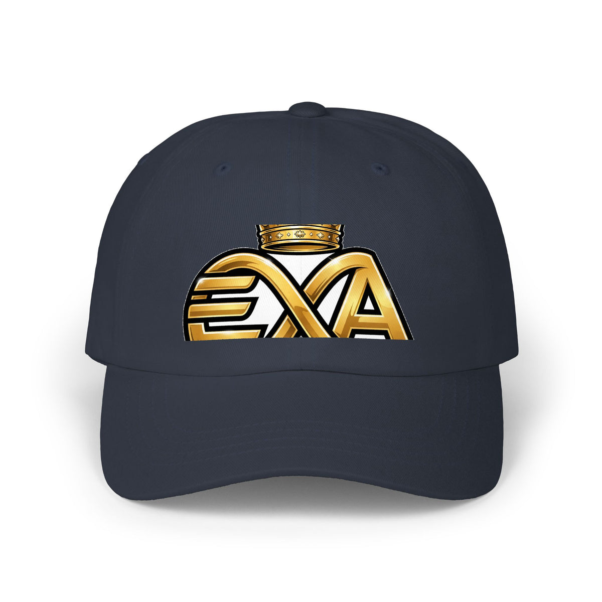 EverAfterWear HERO Crown EA Logo dad cap - headwear mockup with gold streetwear design - alternate view