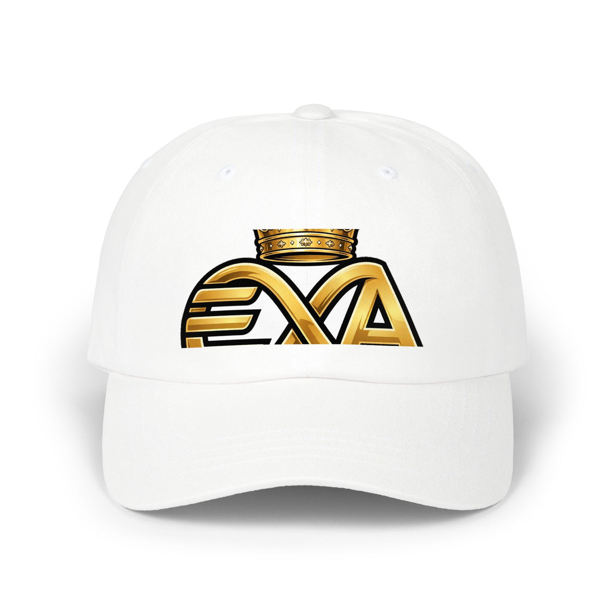 EverAfterWear HERO Crown Logo Men's dad cap - headwear mockup with gold streetwear design