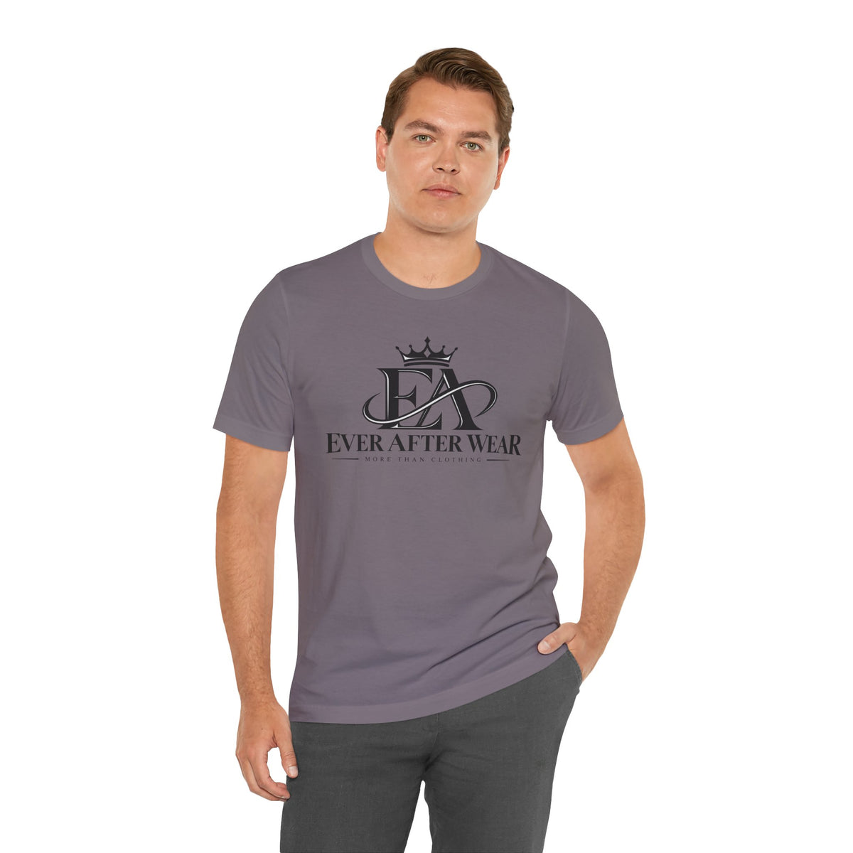 EverAfterWear Logo tee - product mockup with gold streetwear design - alternate view