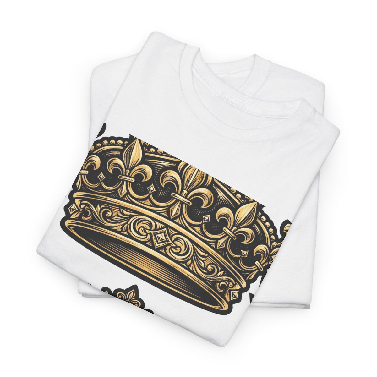 EverAfterWear Gold Crown Laurel Men's tee - product mockup with gold streetwear design - alternate view