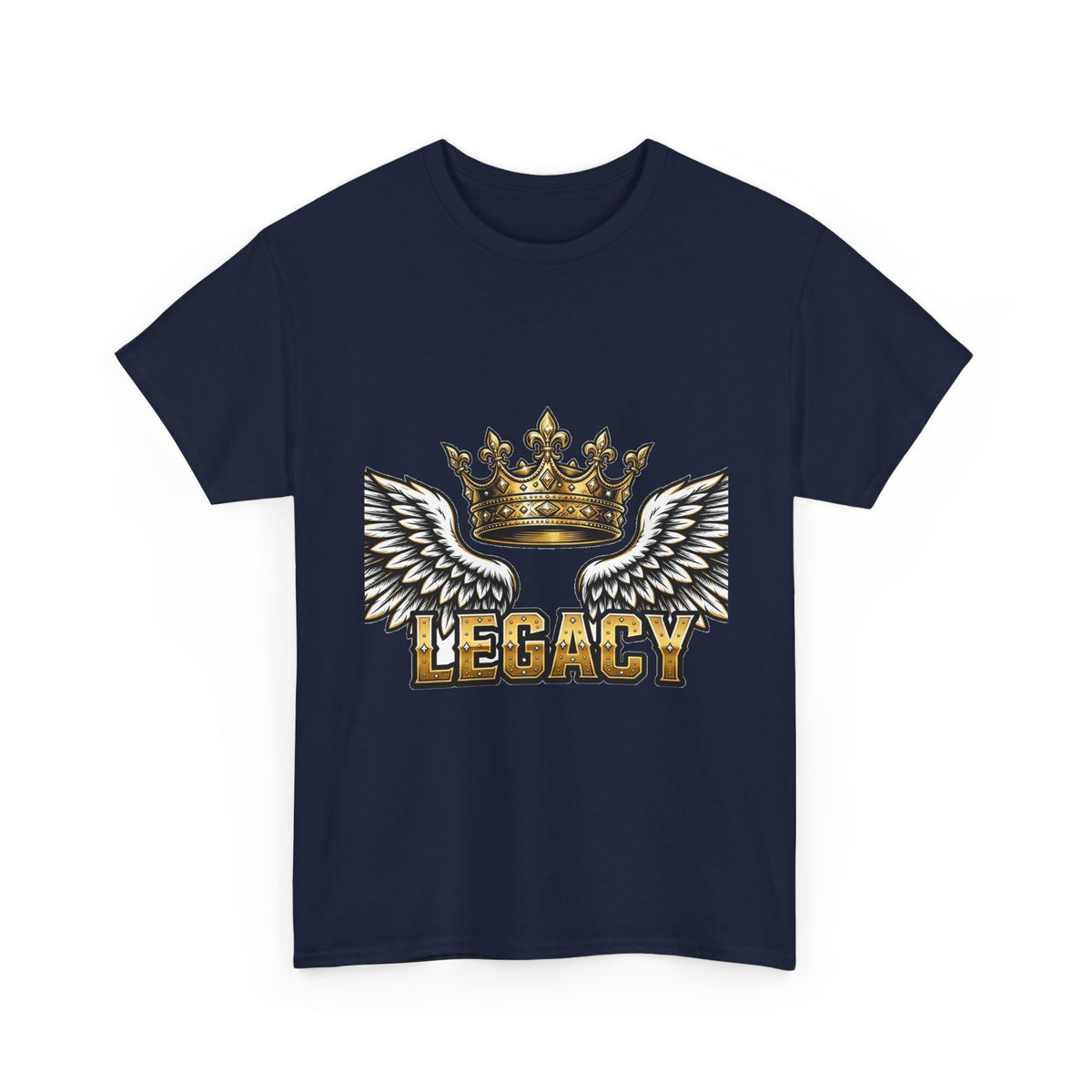 EverAfterWear Legacy Wings Crown tee - product mockup with gold streetwear design - alternate view