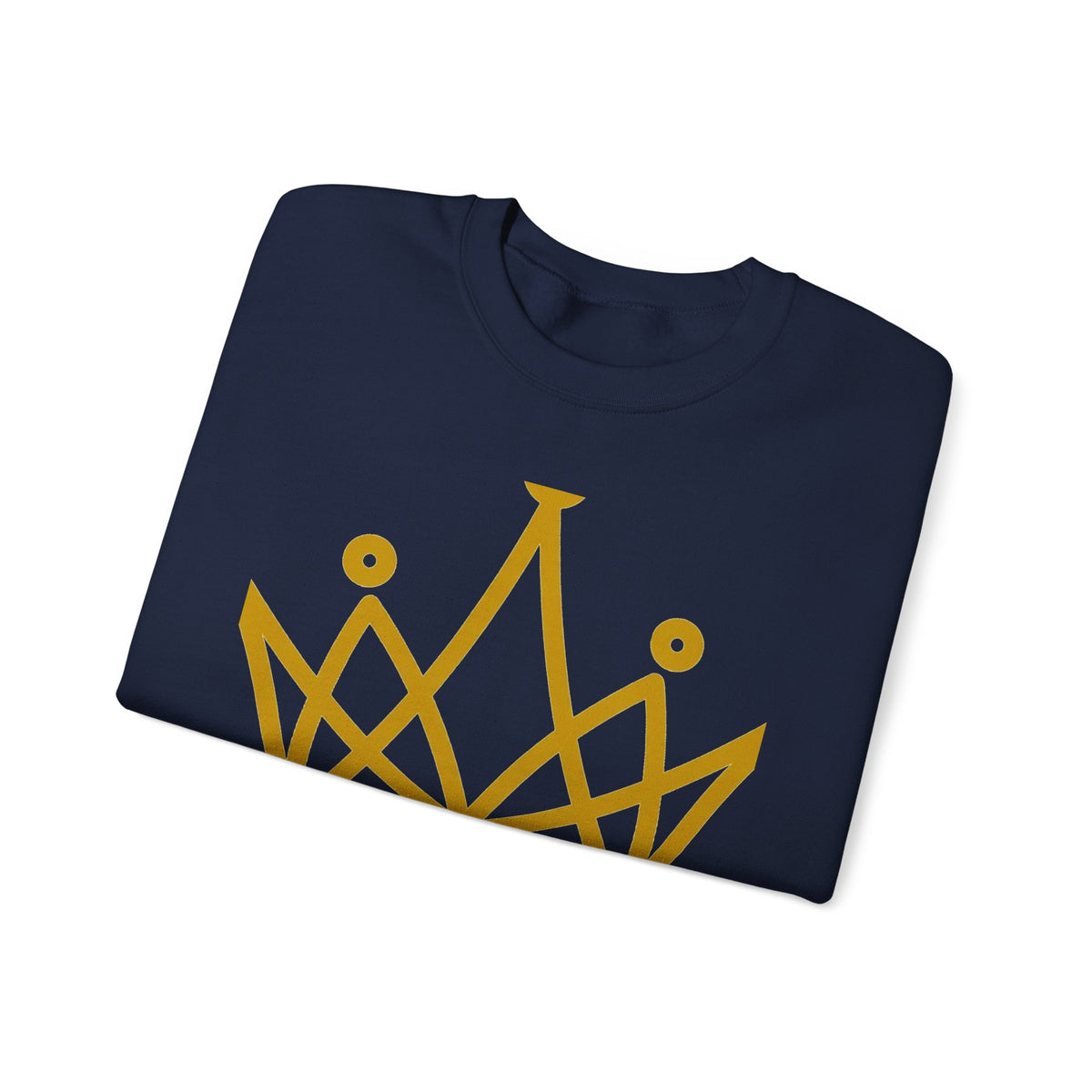 EverAfterWear Petit Crown Men's sweatshirt - product mockup with gold streetwear design - alternate view