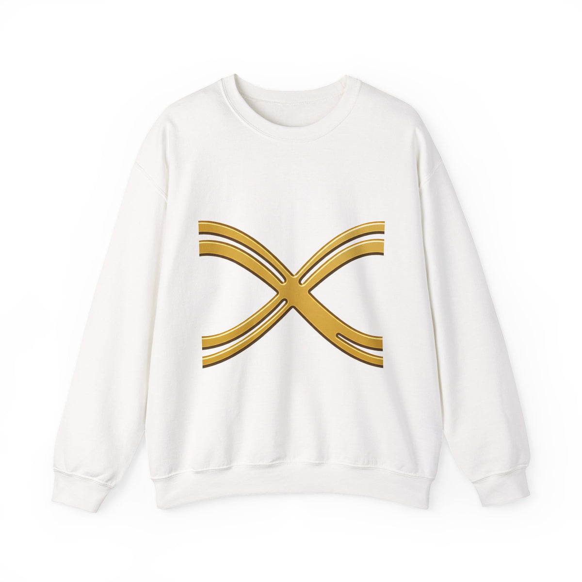 EverAfterWear Fine Line Infinity Men's sweatshirt - product mockup with gold streetwear design