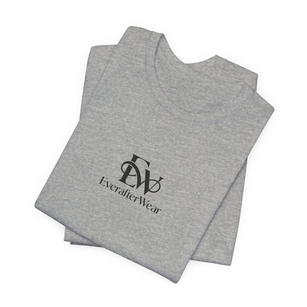 EverAfterWear Signature EW tee - product mockup with gold streetwear design - alternate view