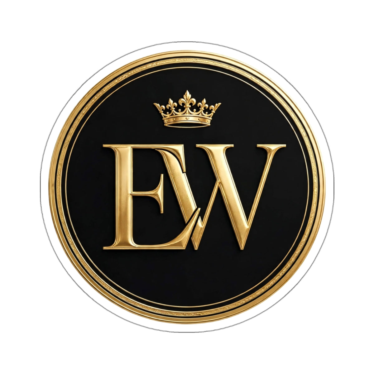 EverAfterWear Royal Monogram Logo sticker - product mockup with gold streetwear design