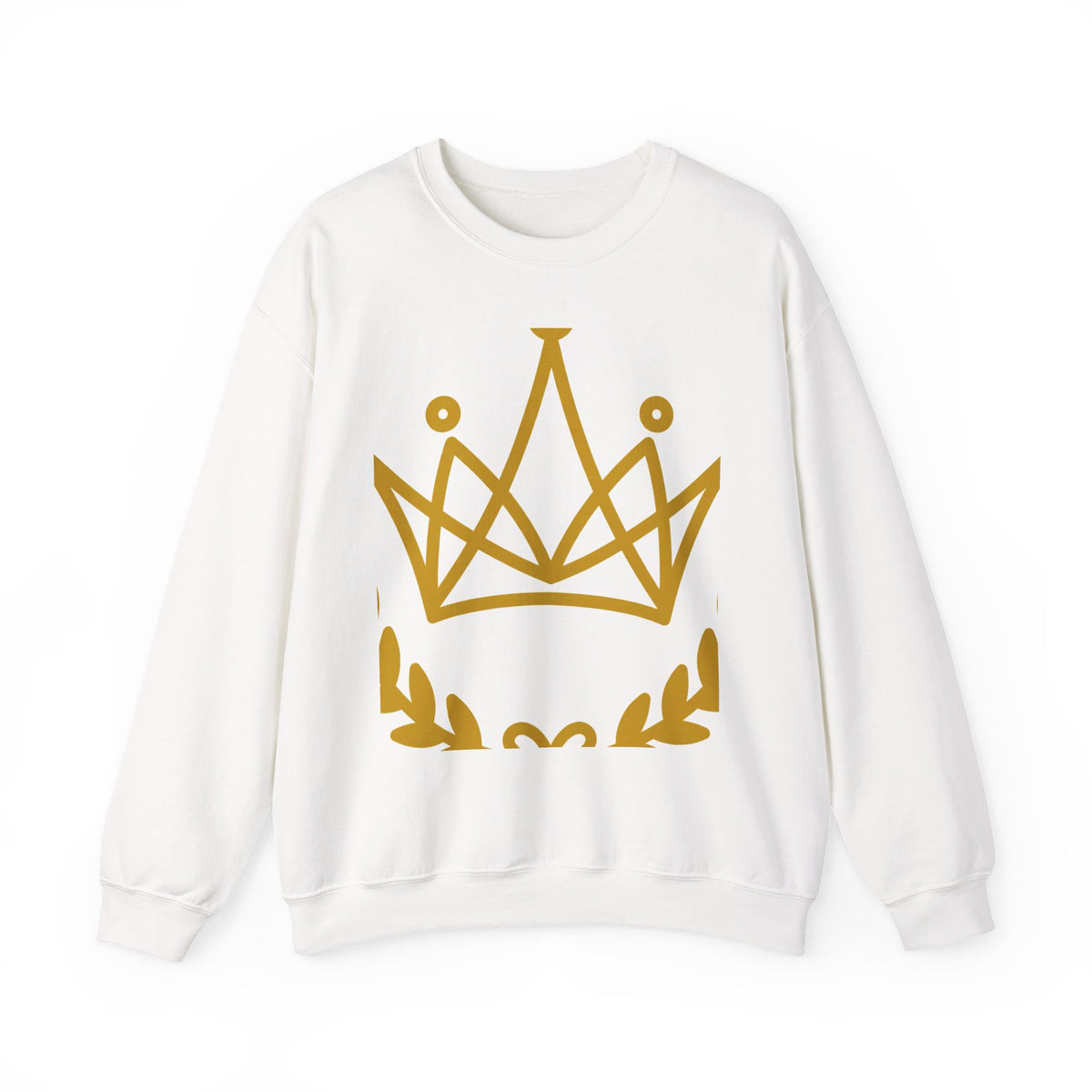 EverAfterWear Petit Crown Men's sweatshirt - product mockup with gold streetwear design