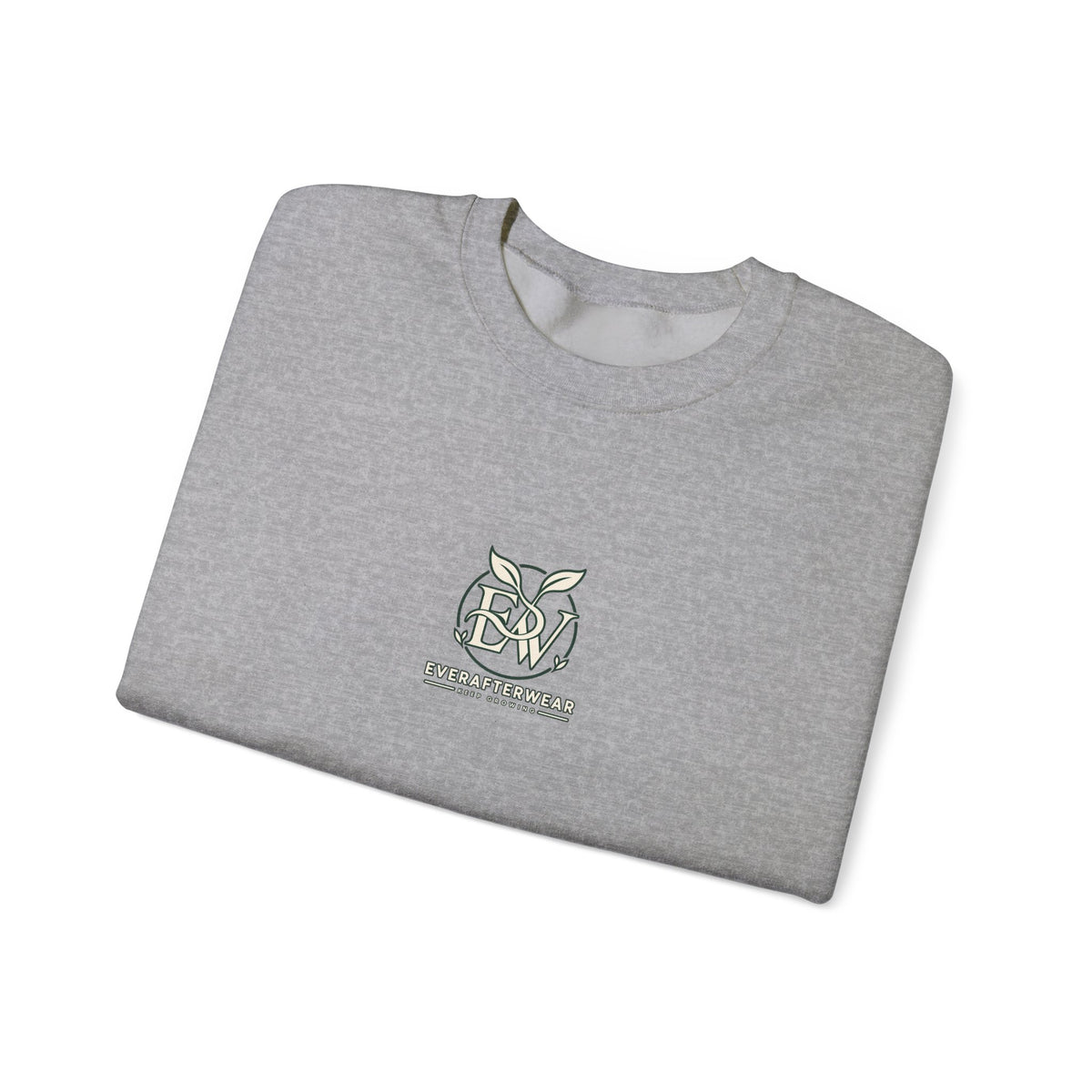 EverAfterWear Signature EW sweatshirt - product mockup with gold streetwear design - alternate view