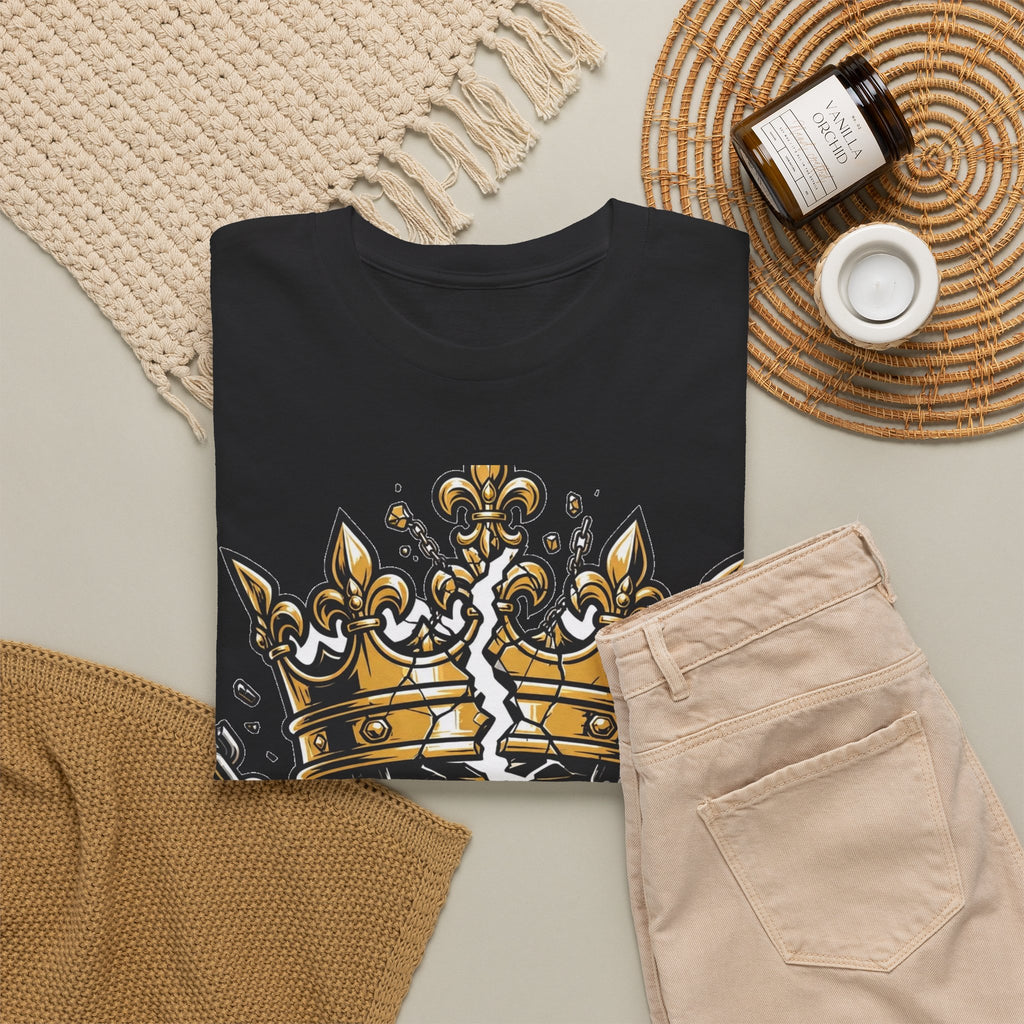 EverAfterWear Unbreakable Crown tee - product mockup with gold streetwear design - alternate view