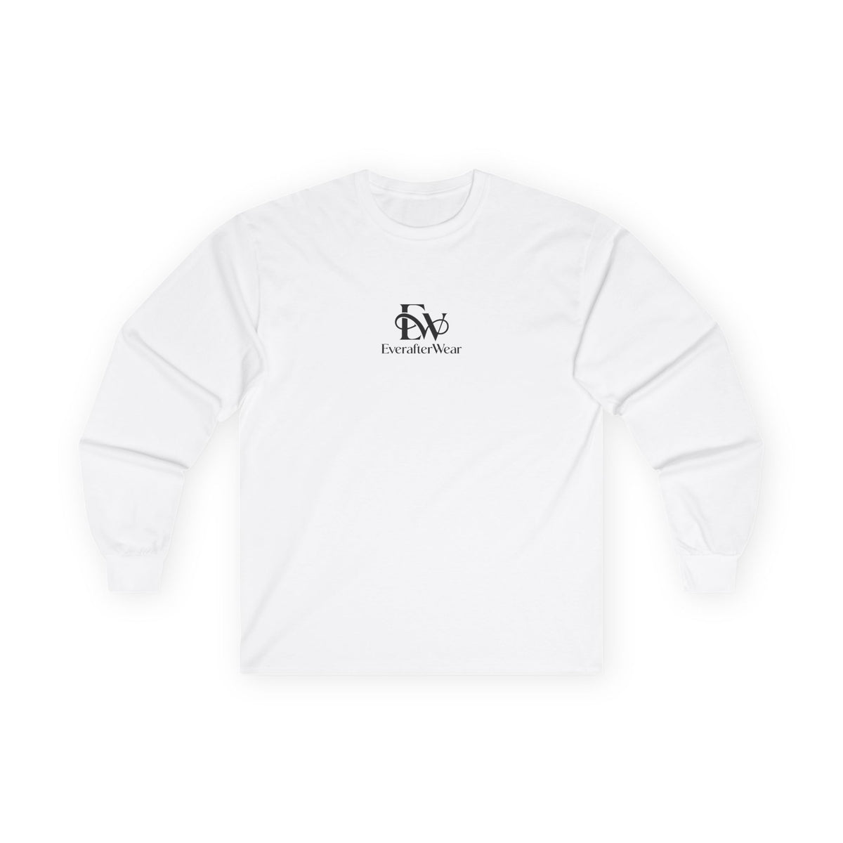 EverAfterWear Signature EW long-sleeve tee - product mockup with gold streetwear design